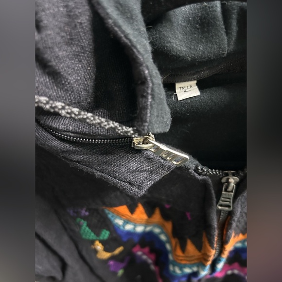 Guatemalan Parka Jacket Black Guatemalan Mayan Western Coat - Picture 5 of 5